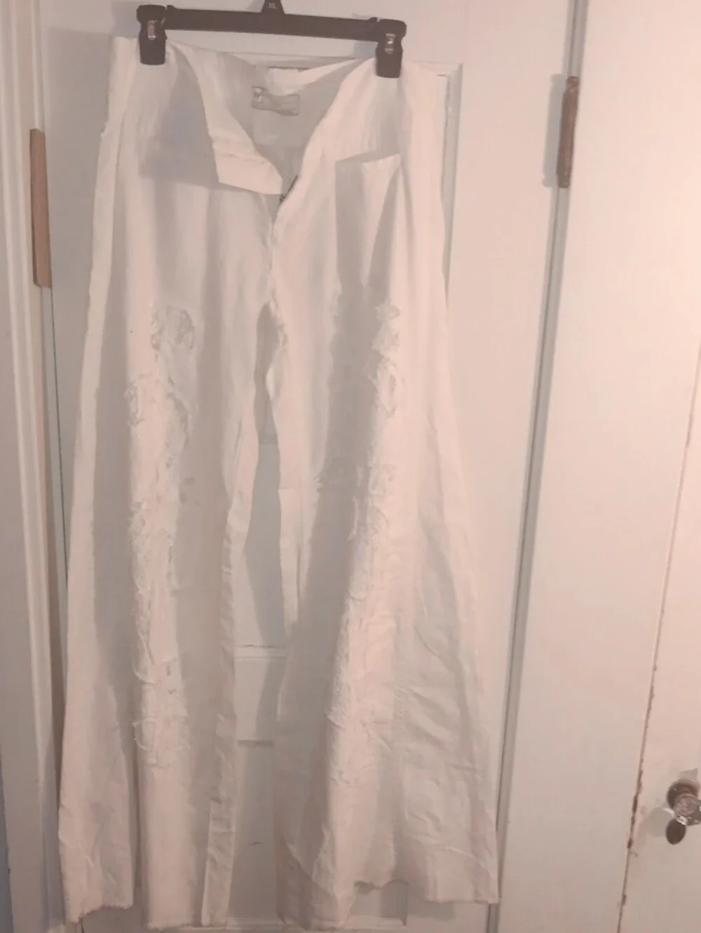 Free People Cream High-Rise Wide Leg Pants